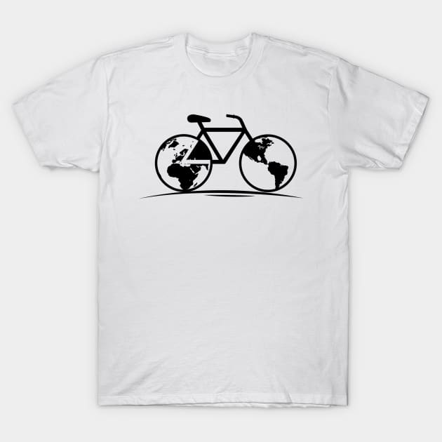 World map Bike T-Shirt by EarlAdrian